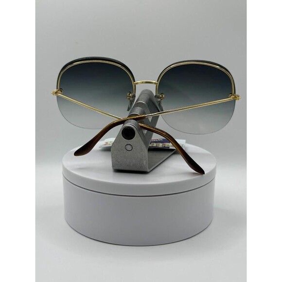 New 1970s Vintage Oversize Sunglasses | NOS | Large Gold Rimless Metal Style - Picture 7 of 9